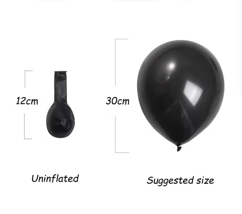 Matte Black Round Latex Balloon(1-pack)