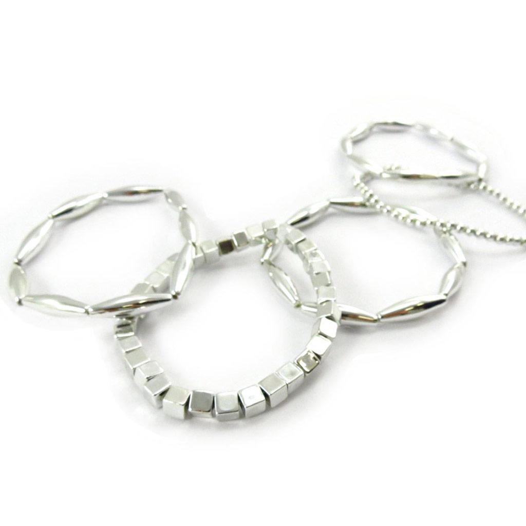 Les Trésors De Lily [J6346] - Fancy Silver 'Choreography' Bracelet