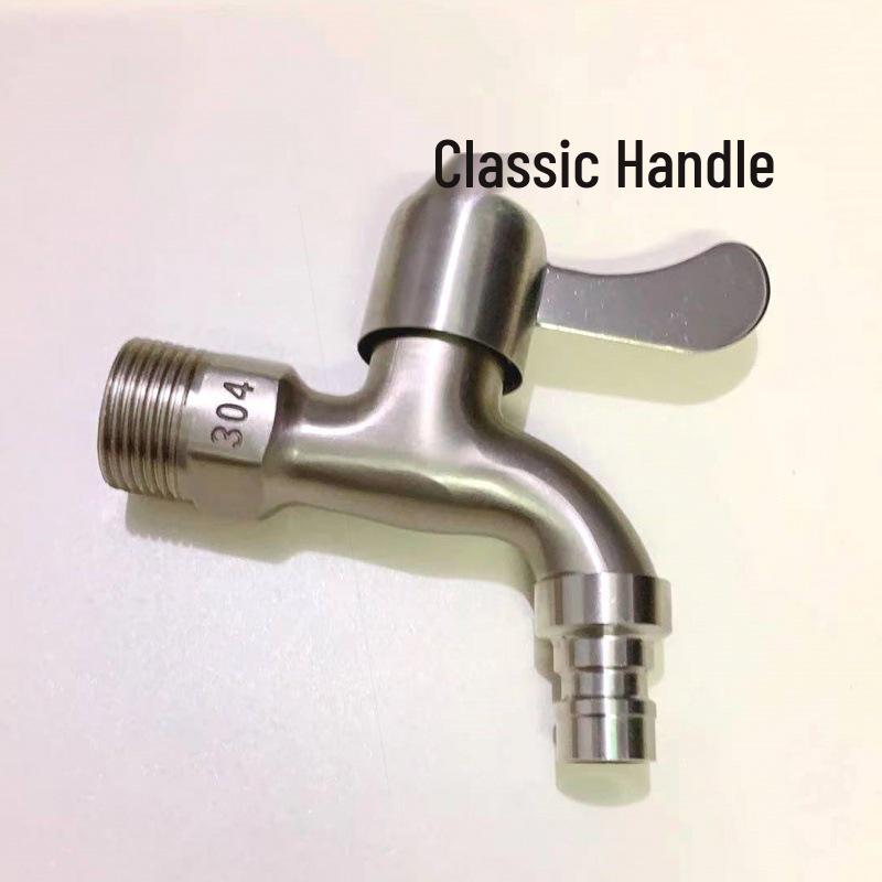 Stainless Steel Thickened Water Splitter Faucet for Washing Machine Standard Stainless Steel Splitter
