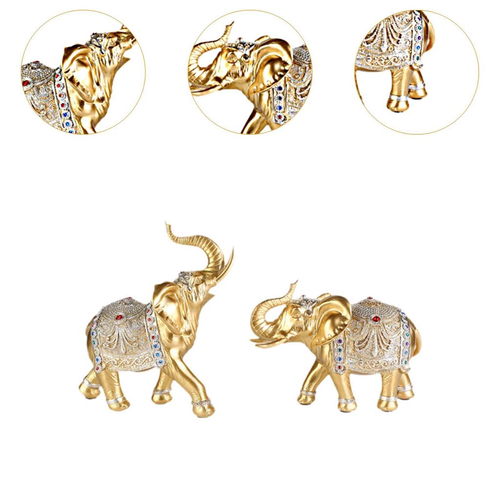 Elephant Statues Resin Crafts Home Decor Tabletop Decorations Elephant Figurines for Bedroom Bookshelves