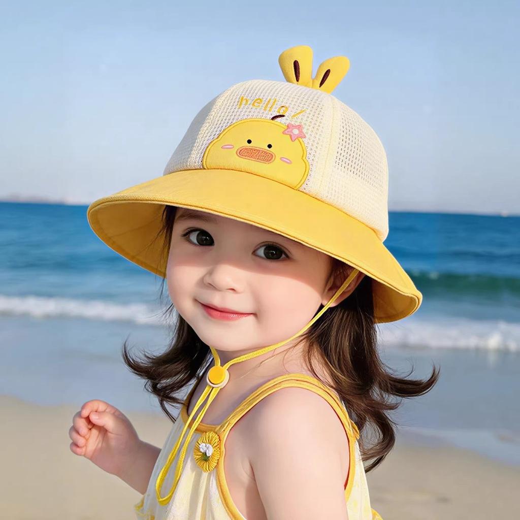 Summer Baby Thin Breathable Mesh Fisherman Hat Cute Girl Sun Protection Shade Cap