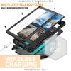 Custodia per Telefono R-JUST con Supporto in Metallo + Silicone e Copri Fotocamera Scorrevole per Samsung Galaxy S22 Ultra 5G