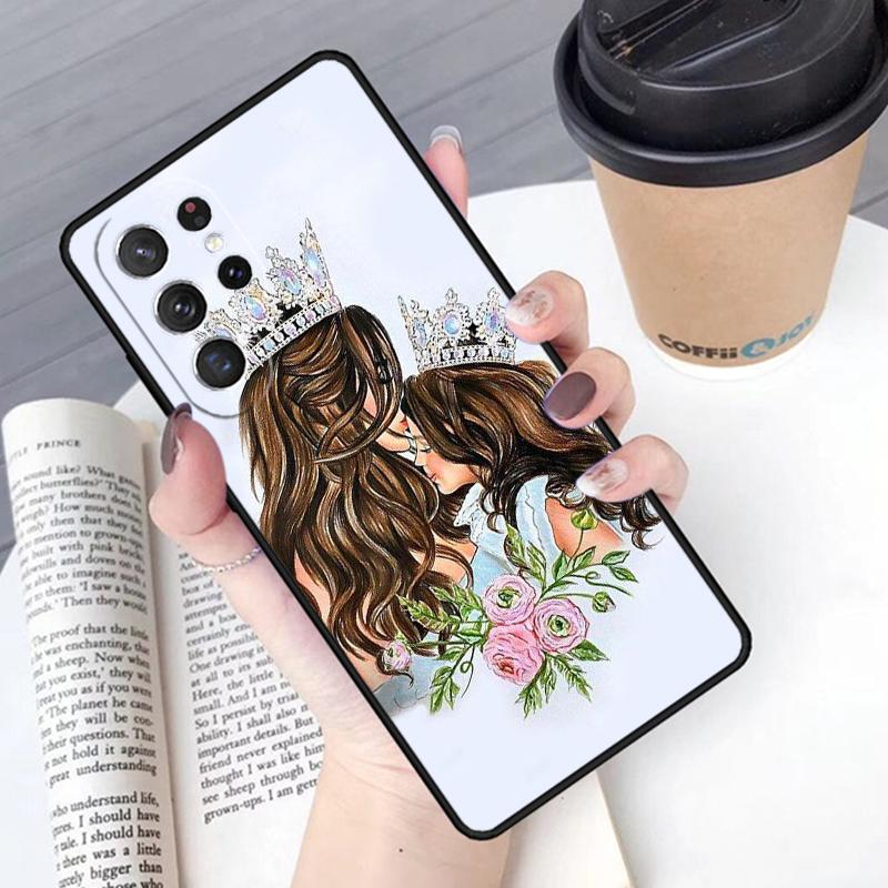 Familie Mom Girl Women Phone Case Cover For Samsung Galaxy S24 S25 Ultra S21 S22 Ultra S10E Note 10 Plus Note 20 FE S23