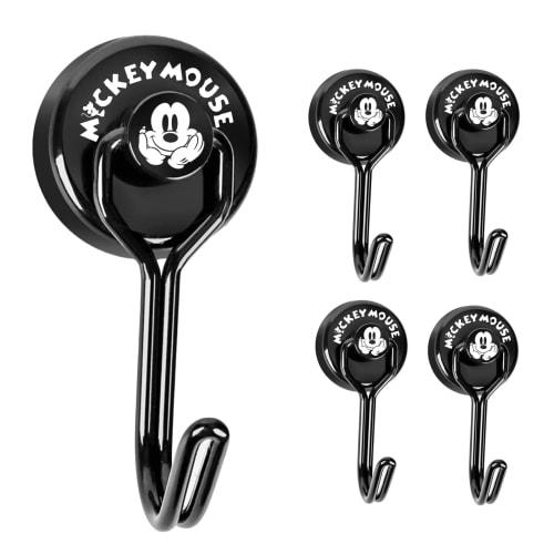 Set of 4 Mickey Mouse Magnetic Hooks, Stainless Steel, Rustproof and Waterproof, 15kg Vertical Load Capacity, for Storage, Entryway, Refrigerator, Kit