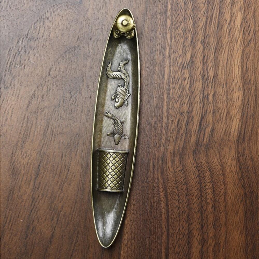 Boat Shape Incense Holder Metal Incense Censer Ancient Style Incense Stick Burner Meditation Space