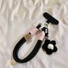 Handgewebtes Handy-Lanyard mit Blumen-Schlüsselanhänger, abnehmbares Ringdesign. Universelles Anti-Verlust-Band für Handyhüllen, Taschen, Karten und den Außenbereich.