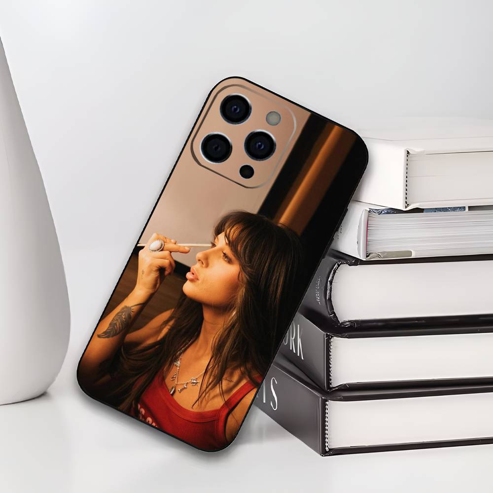 E-Ella L-Langley Singer Phone Case For iPhone 17,16,15,14,13,12,11 Plus,Pro Max,XS,Soft Black Cover