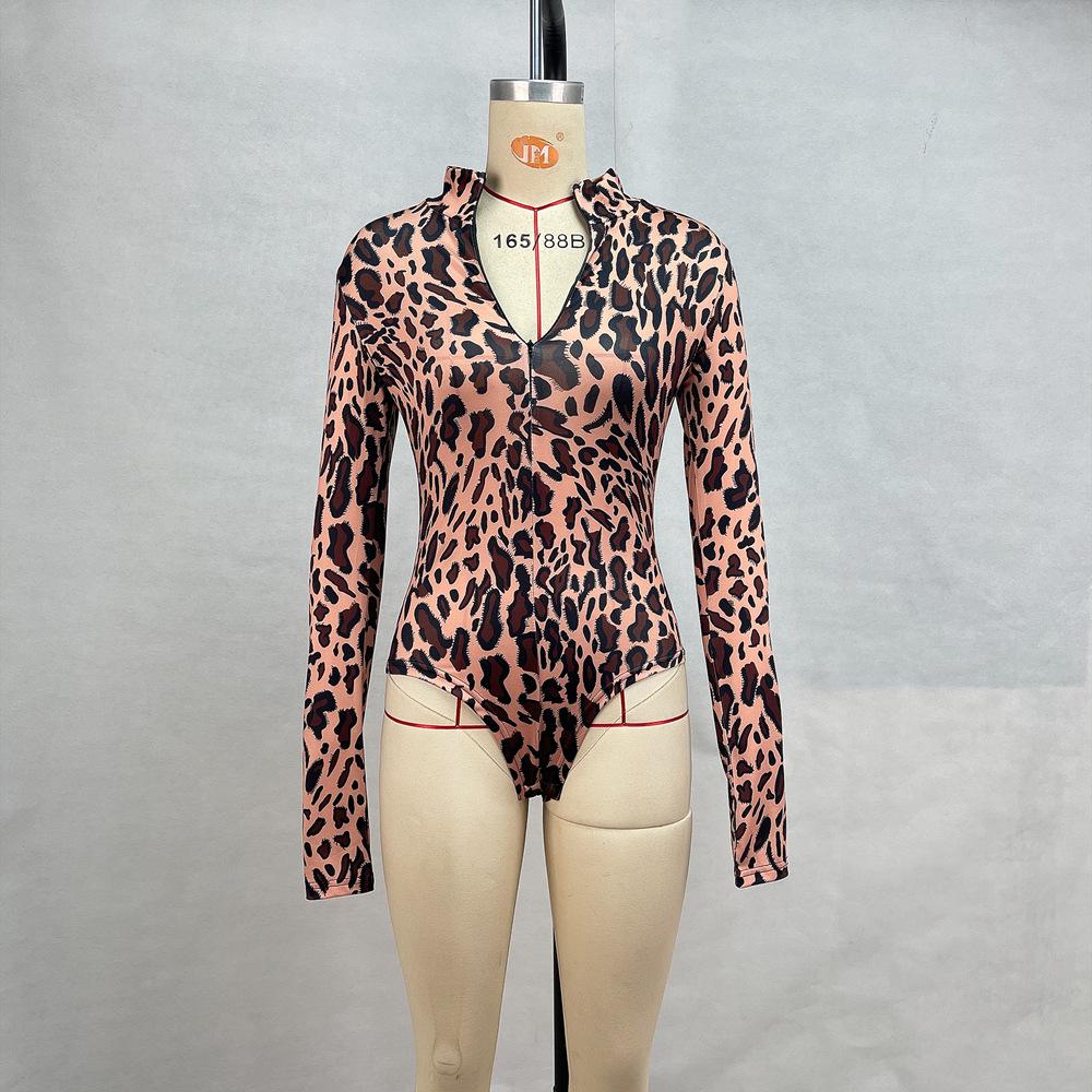 Women's Autumn Stand-up Collar Long Sleeve Waist-slimming Casual Bodysuit