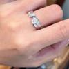 Cute And Elegant Adjustable Ring For Women Crafted From Copper With Sparkling Waterdrop Zircon
