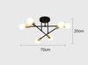 6-Light Chandelier Ceiling Light, E26 Pendant Light, Stylish Nordic LED Lighting Fixture, Rotatable Spotlight, Iron Construction, Retro Living Room