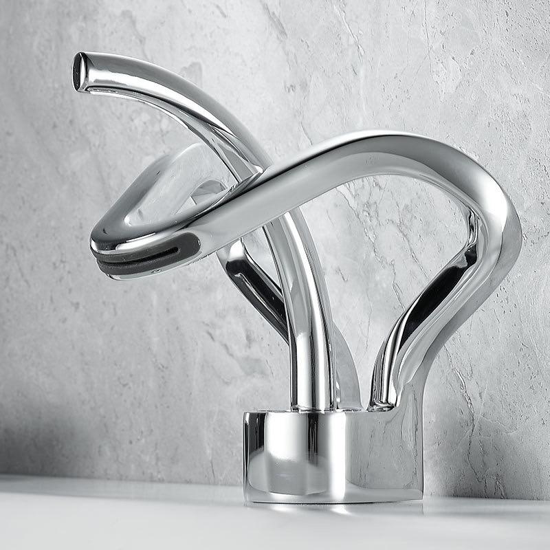Gold Bathroom Faucet Black Basin Faucet Brass Creative Gray Bathrooom Sink Mixer Tap Hot & Cold Waterfall Basin Faucet