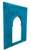 Hand-Painted Blue Mehrab Jharokha Window Frame: Antique Finish Home Decor