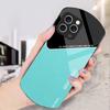 Leather Element Blue For IPhone 16e 16 Pro Max 11 12 Mini 13 14 P Lus 15 Plus 7 8 Se 2020 Elliptical Tempered Glass Phone Case