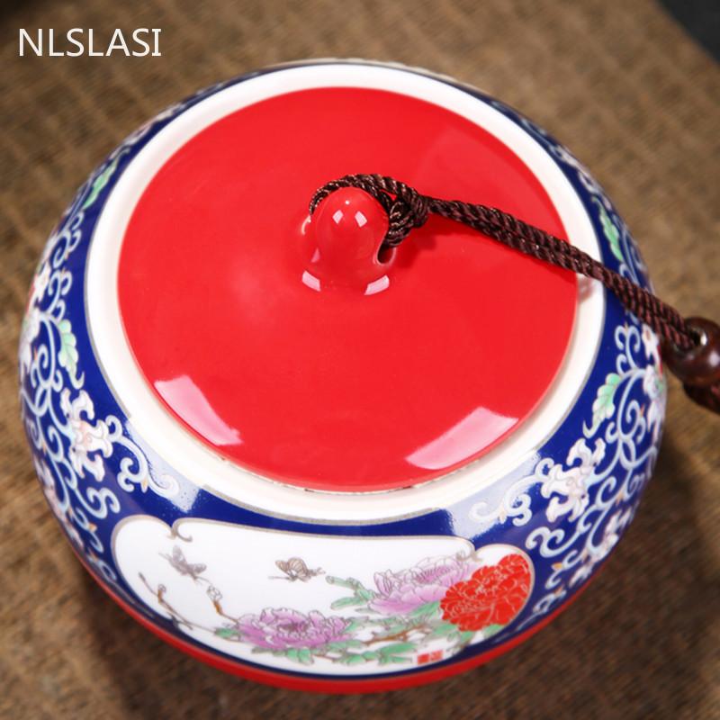 Čínská keramická vzduchotěsná dóza Domácí s víkem Nádoba na čaj Cestovní přenosné Plechovky na čaj Nádoba na skladování bonbonů Kuchyňské potřeby Příslušenství