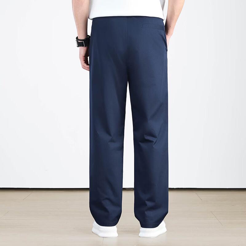 Men's Summer Cotton Elastic Waist Straight Leg Pants