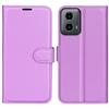 For Motorola Moto G45 5G/G34 5G Case Folio Stand View Leather Phone Cover Litchi Texture