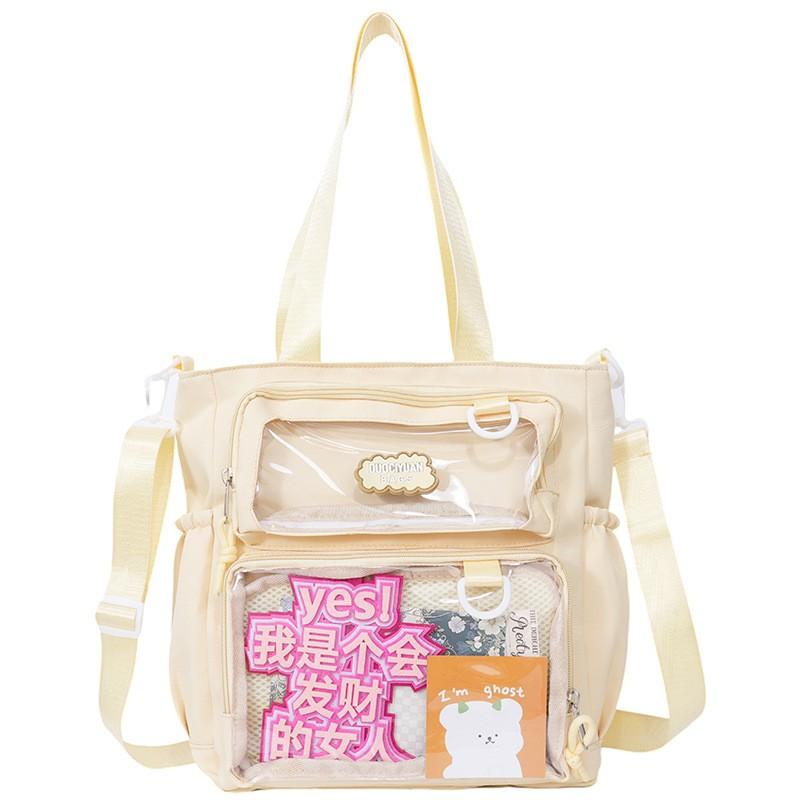 Geantă de umăr tip crossbody stil preppy japonez Y2K Rucsacuri noi din nailon pentru școală pentru fete adolescente Rucsacuri transparente Itabag Geantă Ita