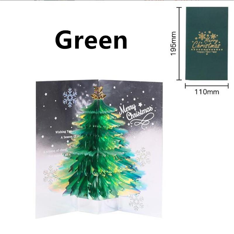 3D Christmas Tree Pop-Up Card Christmas Sparkling Fantasy Greeting Card Christmas Tree Blessing Gift Message Card