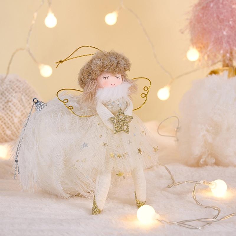 Stoffengel-Puppe Anhänger Schmuckstück Leichte Dekoration für Kinder Dekorative Weihnachtsbaum-Accessoires