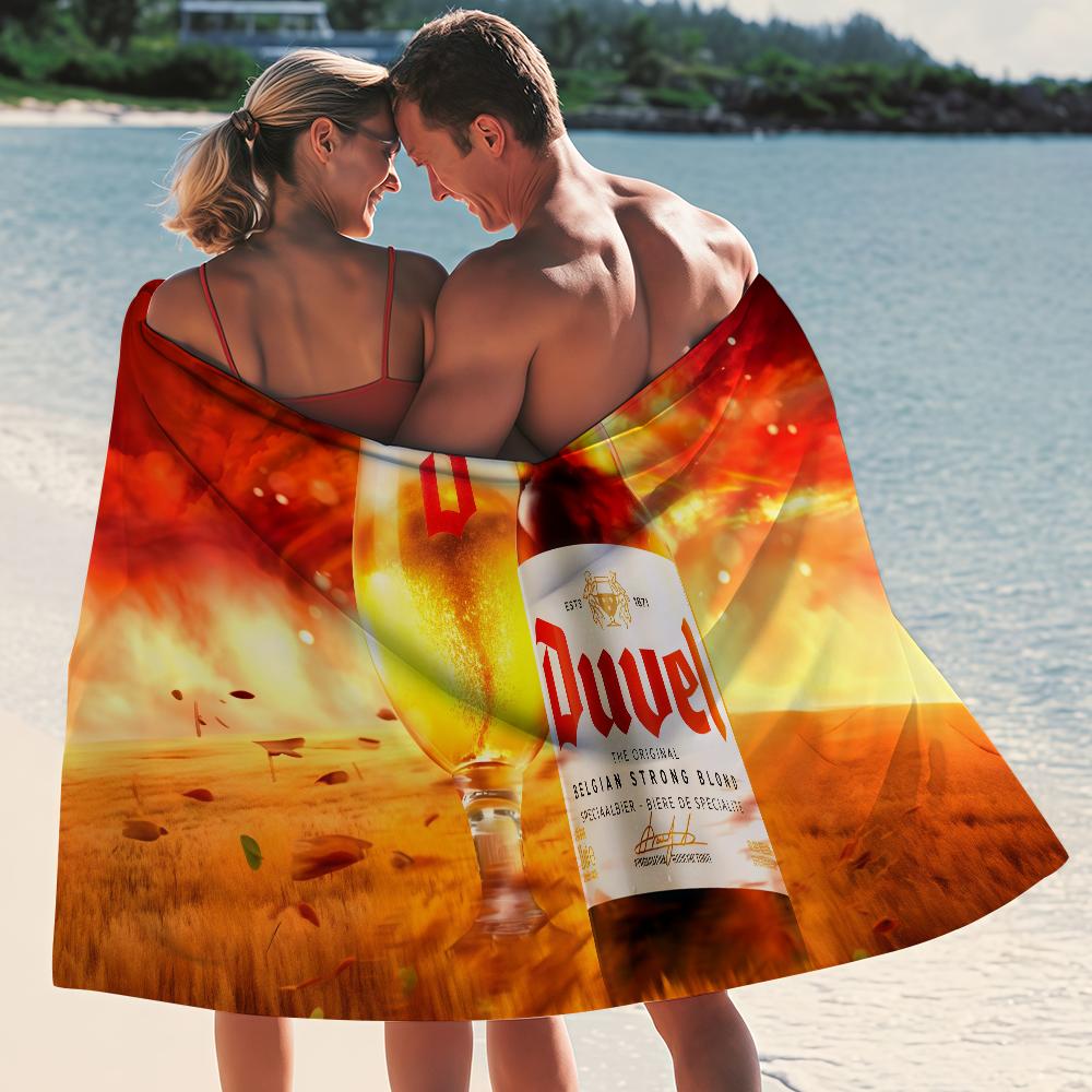 Bier Mode Handtuch Strand Yoga Fitnessstudio Leicht D-Duvel Tragbar Zum Schwimmen Duschen Reisen Sport Zubehör Sanddicht
