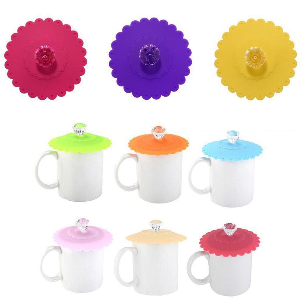 Cup Lids Lids Colorful Diamond Handle Kitchen Supplies