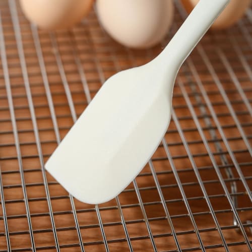 I Enjoy + Silicone Heat-Resistant Spatula, 27cm, White, for Baking and Cooking, Integrated Design