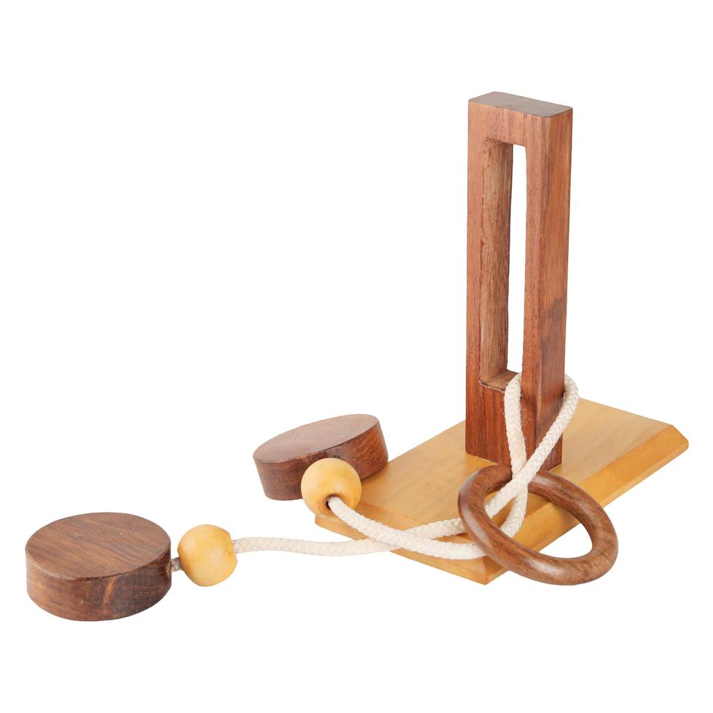 Shriji Crafts Holzseil und Ring Organisches Montessori IQ Spiel Puzzlespiel