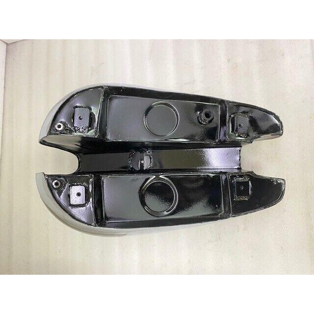 ARIEL TWIN PLUNGER BLACK & CHROME STEEL PETROL FUEL GAS TANK |Fit For