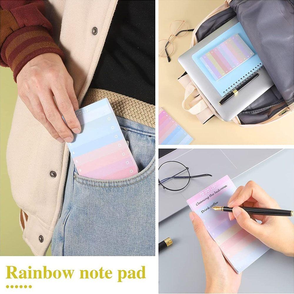 Rainbow To Do List Multicolors Bookmark Memo Pad Notepads Scribed Sticky Notes  Stationery