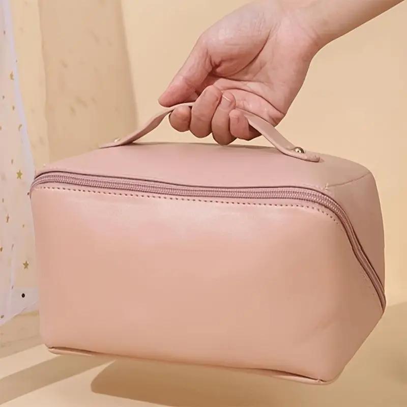 Geantă cosmetică de călătorie de mare capacitate Geantă de machiaj din piele Geantă cosmetică portabilă impermeabilă Geantă de toaletă pentru cosmetice pentru îngrijirea pielii articole de toaletă