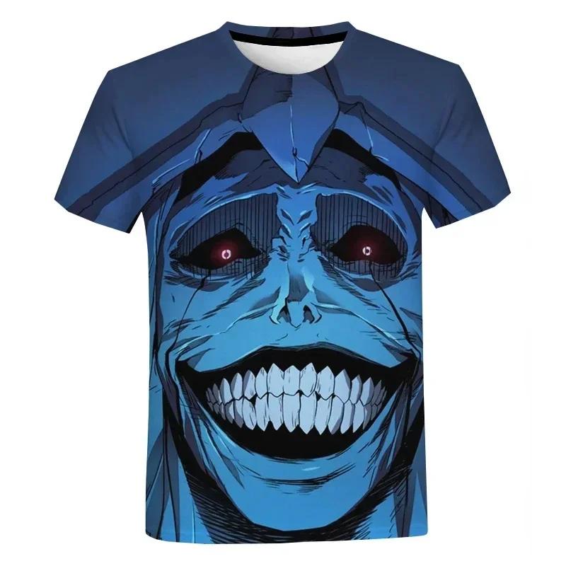 Men's T-Shirt Anime Manga 3D Printed T-Shirt for Men and Women Oversized Round Neck Top Street Fashion Solo Level Summer T-Shirt