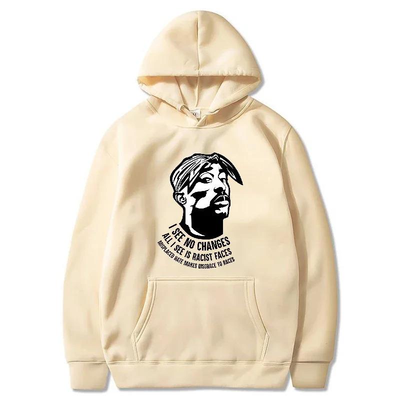The European and American Trendy Rapper 2PAC's Fleece Hooded Sweatshirt Is A Fashionable European and American Hooded Sweatshirt