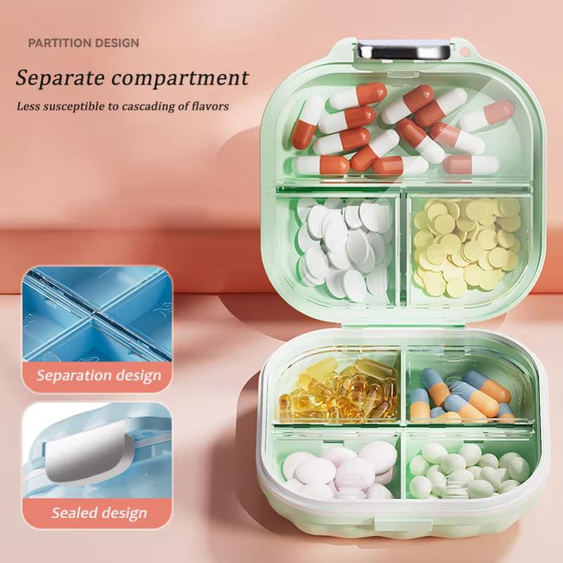 Mini medicine box for three meals a day, portable medicine dispenser for seven days a week, sealed waterproof portable case