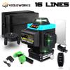 16 Lines 4D Green Laser Levels 360 Horizontal &Vertical Cross Lines with Auto Self-Leveling Super Powerful Laser Beam Remote Control