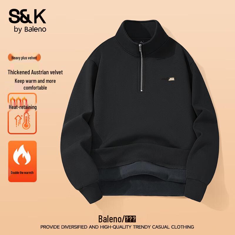 Baleno Men s S&K Series Hooded Half-Zip Fleece Sweatshirt M