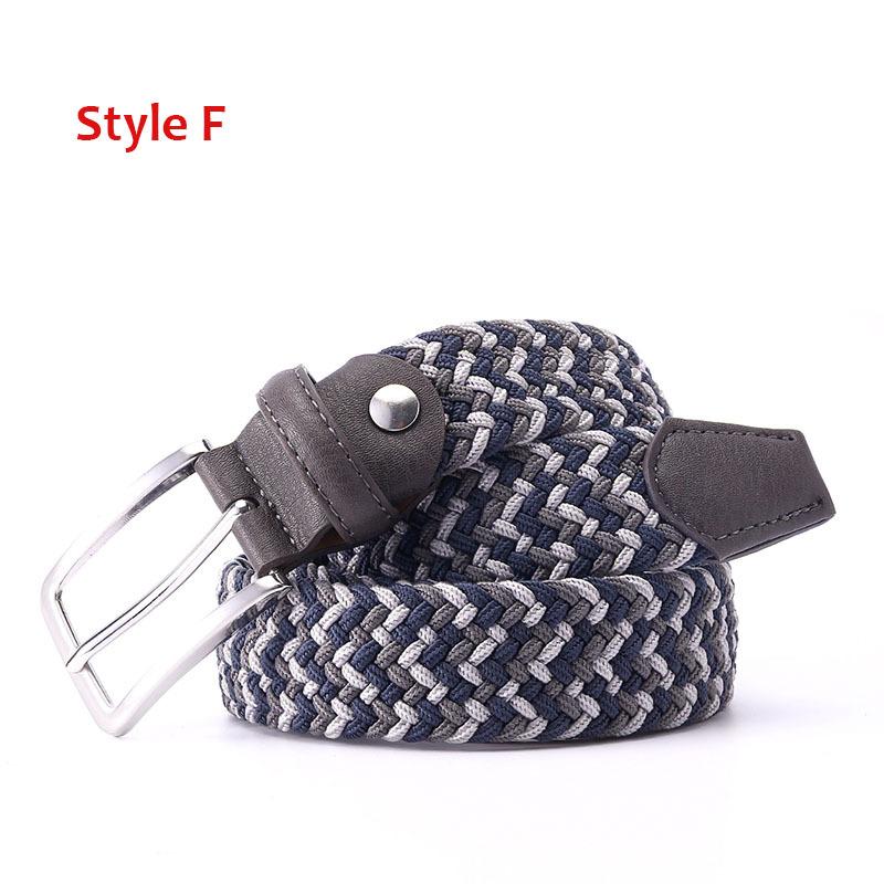 Men'S Belt Braided Elastic Belt Non-Porous Belt Men'S And Women'S Pin Buckle Elastic Belt
