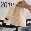 Couple Autumn and Winter Warm Knitted Hat Street Style Patch Wool Hat Women Korean Style Ins Versatile Autumn Ear Protection Hat