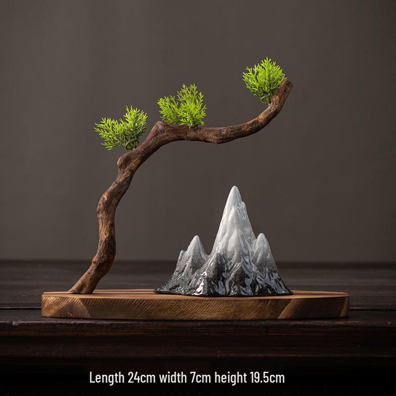 Solid Wood Root Carving Ornaments: Natural Zen Base for Home Decor