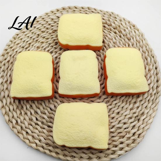 Sliced Bread Fidget Toys 1/2Pcs Simulated Toast Stress Relief Toy Squeeze Sensory Toy Soft Stretchy Fake Food for Kids Teens Adults Desk Reliever