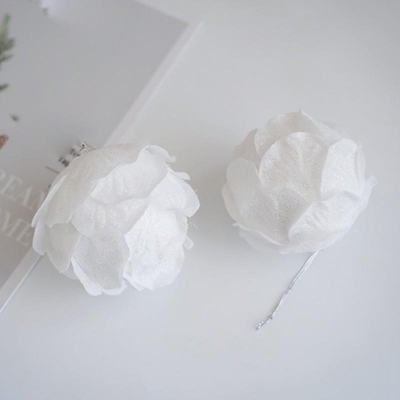2/3/6/12pcs Decorative Hanging Christmas Ball Pendant Foam White Feather Fantasy Fairy Tale Decoration Christmas PVC Pendant 8cm