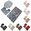 3Pcs/Set Wear-resistant Shower Rug Marble Toilet Lid Cover Bathroom Polyester Fine Workmanship