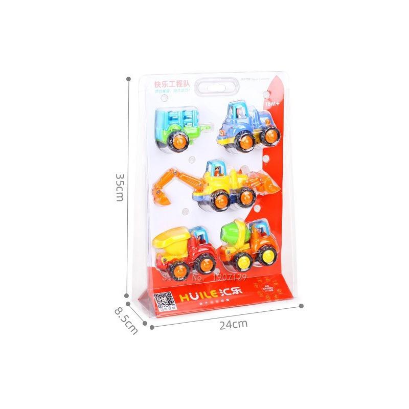4pcs/set Kawaii Car Colorful Engineering Teams Early Childhood Educational Toy Inertia Sliding Bulldozer/Farmer Tractor Car Toys