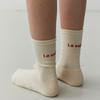 LESEIZIEME [SET] Logo Basic Socks (White & Cream)