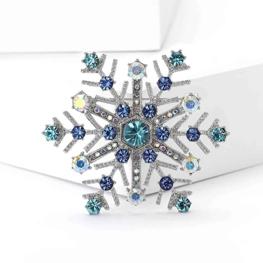Rhinestone Snowflake Brooches for Women Unisex Christmas Pins Multi-color Available Fashion Jewellery Accessories Gifts