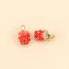 Three-Dimensional Fruit Pendant Three-Dimensional Strawberry Bracelet Pendant Alloy Jewelry Accessory Fashion For Jewelry Making