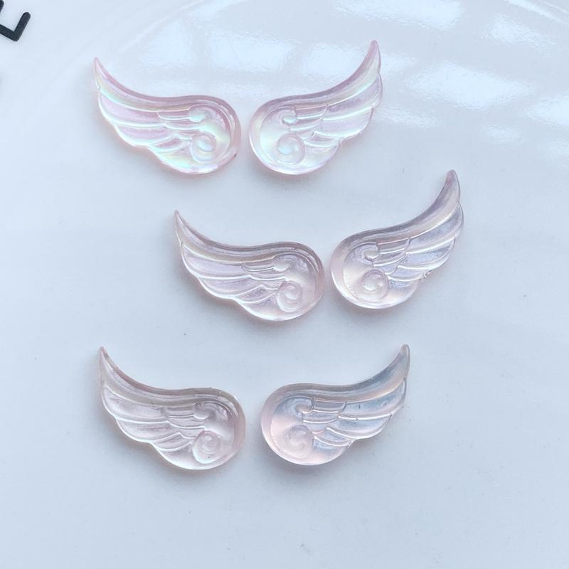 

50Pcs New Cute Cartoon Luminous Mini Wings Flat Back Cabochon Scrapbooking Hair Bow Center Embellishments DIY Accessories