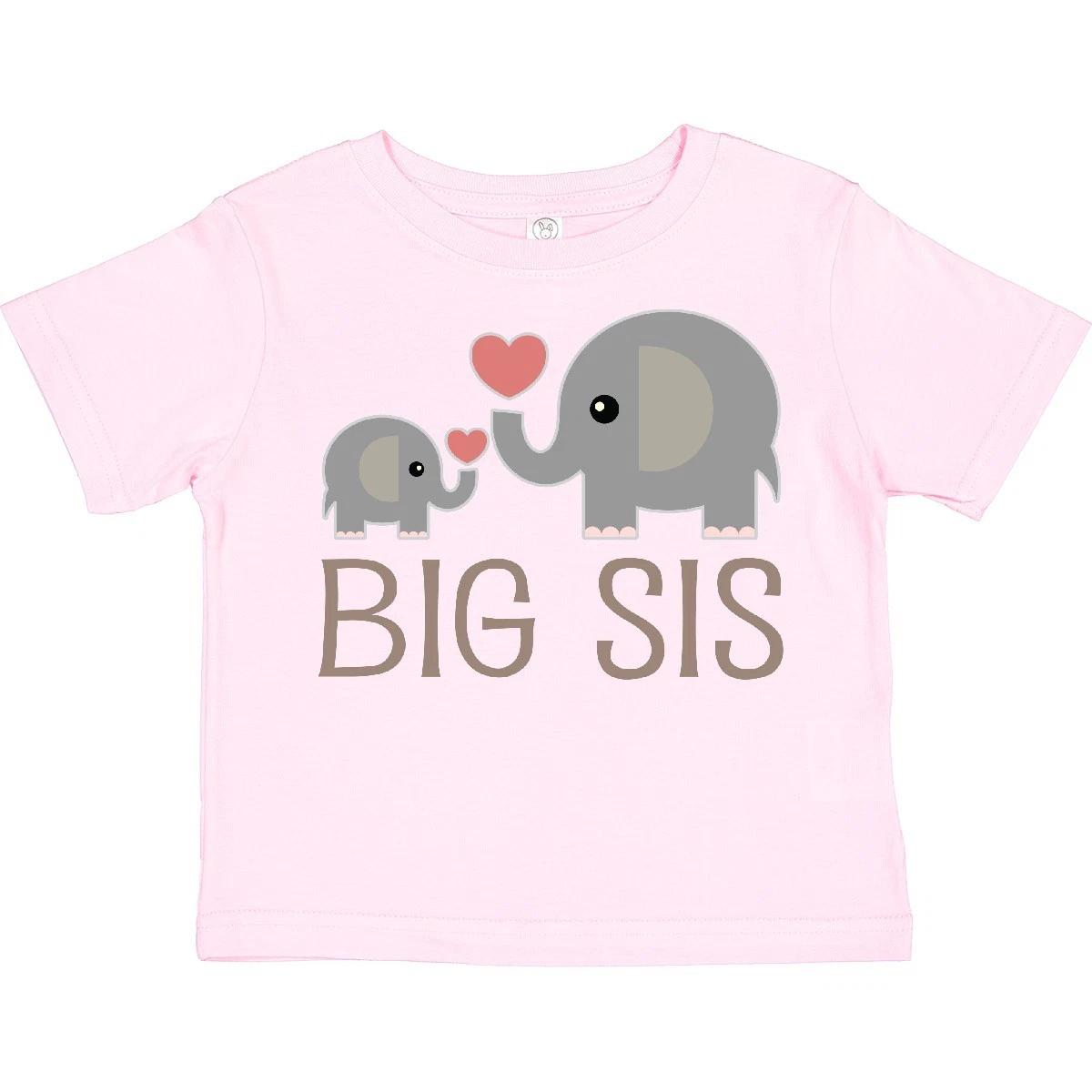 Inktastic Big Sis Elephant Toddler kids boys T-Shirt Kids Sister Siblings Cute Girls For 150