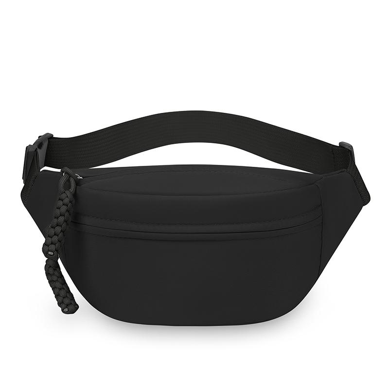 Сумка на пояс для женщин, новая, холщовая, для отдыха, портативная, на молнии, корейский стиль, холщовая, нагрудная сумка, сумка на плечо, спортивная сумка на пояс чёрный