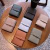 PU Leather Women's Purse Solid Color Folding Design Leather Purse Pull-out Design Large Capacity Short Wallet for Women