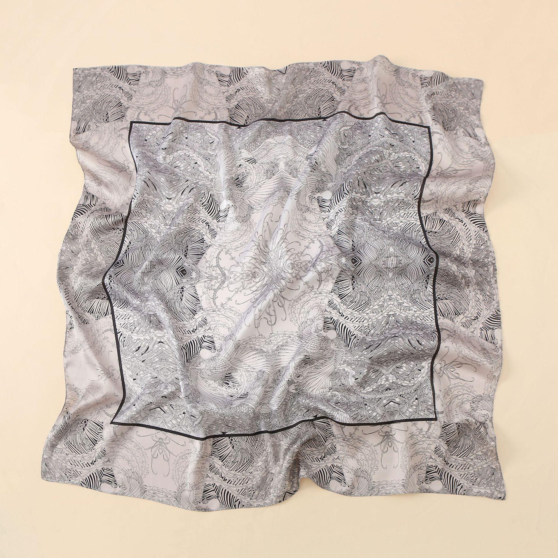 

90 см квадратный большой квадратный шарф Four Seasons, роскошная декоративная рубашка, профессиональный платок, повязка на голову, солнцезащитный платок 90*90cm